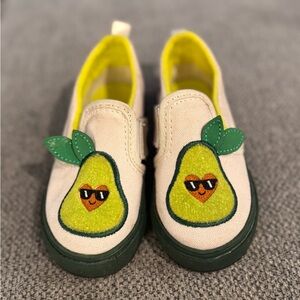 VANS Green and Yellow Sneakers with Avocado Design SZ 7 EXcellent condition!